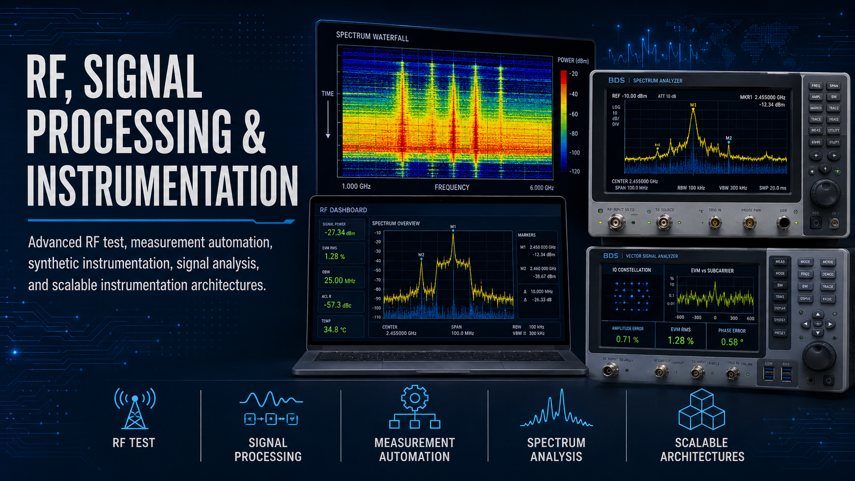 Scalable measurement and signal-analysis approaches for complex RF and instrumentation challenges.